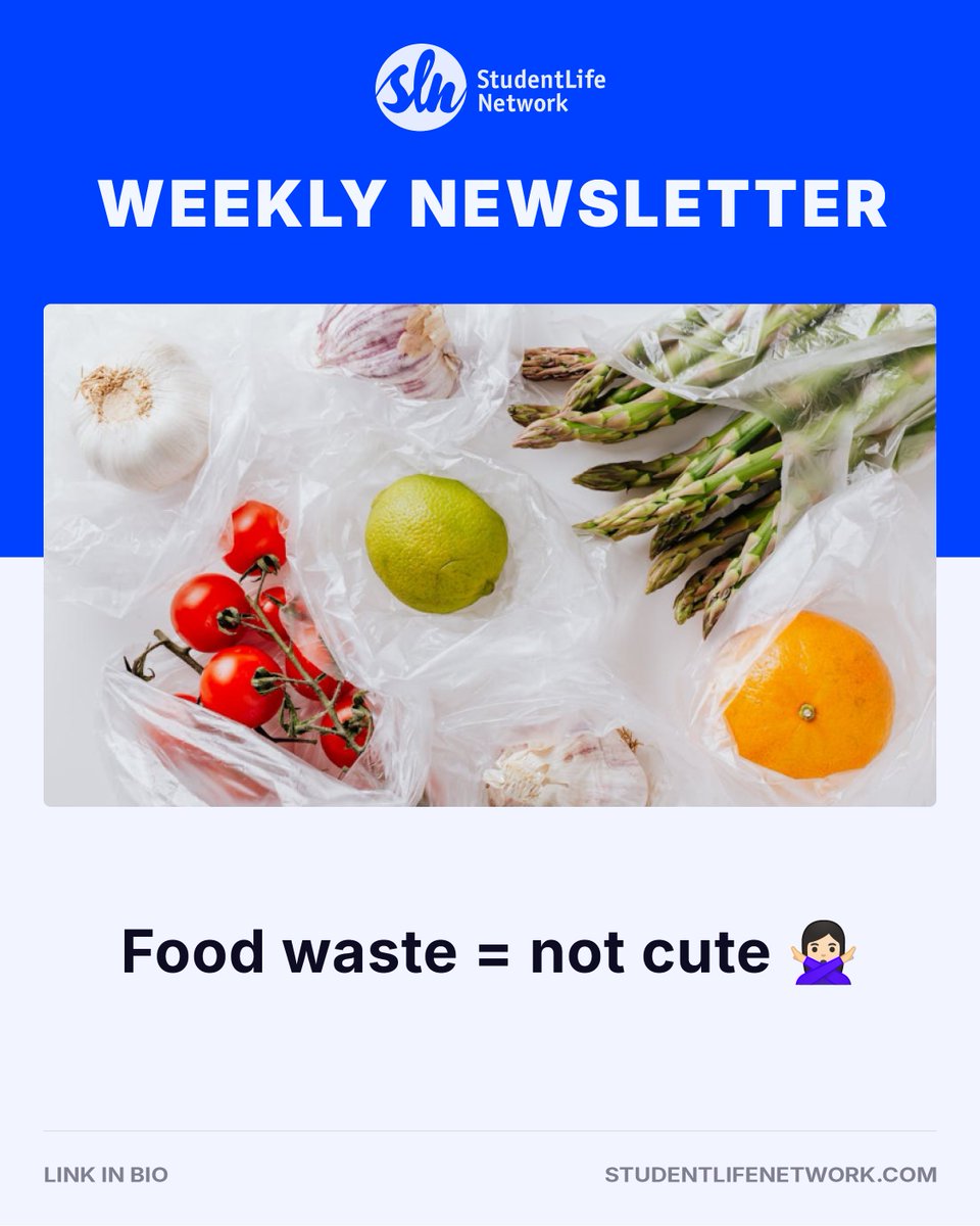 StudentLifeNet's tweet image. September 29 is International Day of Awareness of Food Loss and Waste. Whether you’re living at home or on campus, a few small moves can save you money, keep your snacks fresh, &amp;amp; give the planet a break. Go green, eat what you buy, &amp;amp; let’s waste less! 💚
🔗mailchi.mp/studentlifenet…