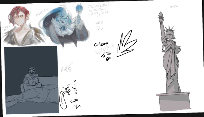 A shared canvas with a bunch of art frendos
I did the statue of "Liberty" 
