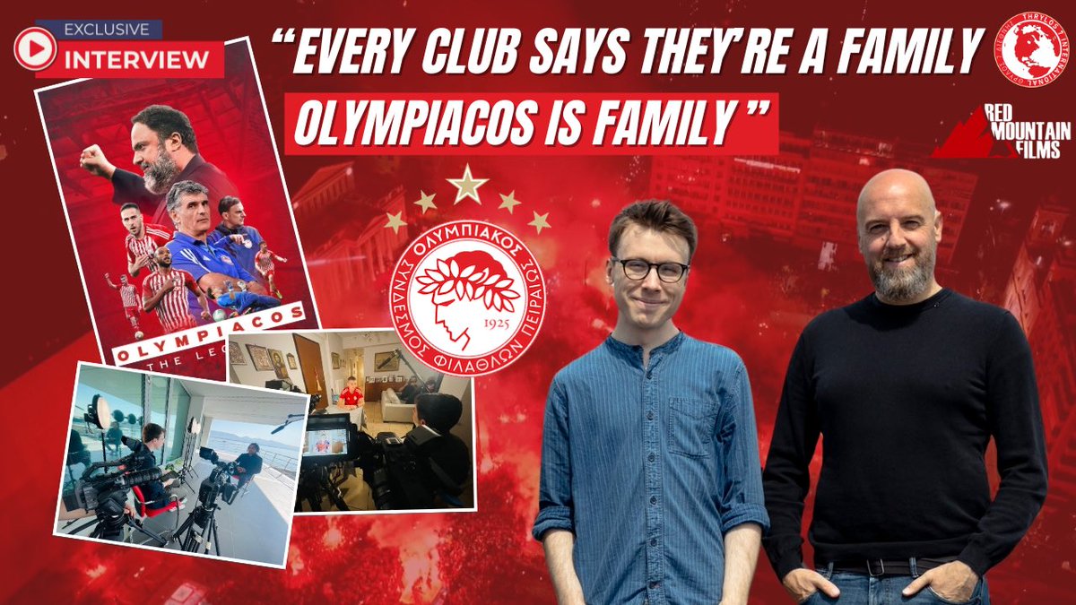 🚨 TONIGHT 22:00 (GR) 🚨

We sat down with Red Mountain Films, the creators of the epic documentary OLYMPIACOS: THE LEGEND 🎥🔥
From behind-the-scenes access to never-told stories check out our interview

Premiering on YouTube TONIGHT 👇
#Olympiacos #TheLegend
