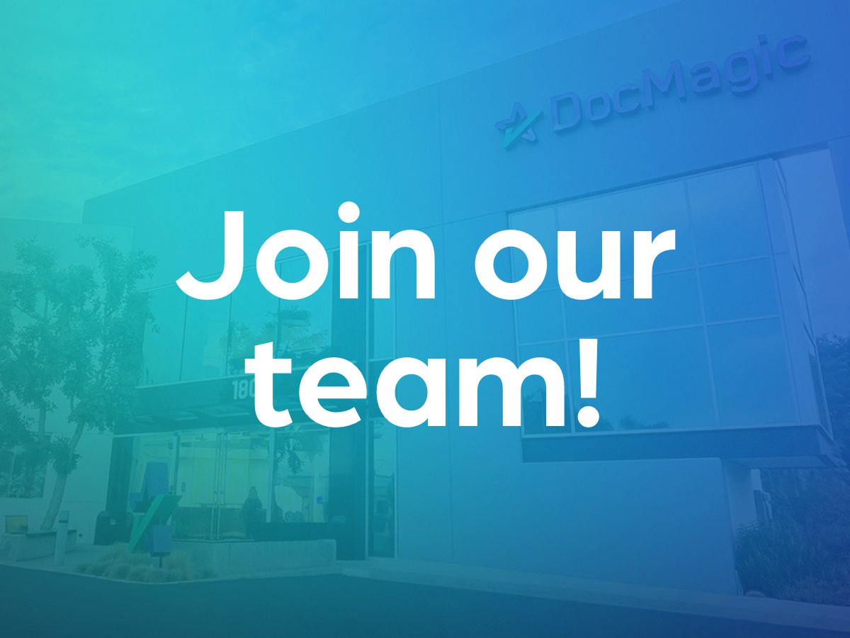DocMagicTech's tweet image. Want to be part of something special? DocMagic is hiring! We offer a dynamic environment at a tech company that&apos;s been recognized by HousingWire as a Top 100 Mortgage Company for 13 years running. See our open positions: hubs.ly/Q03FhLFn0