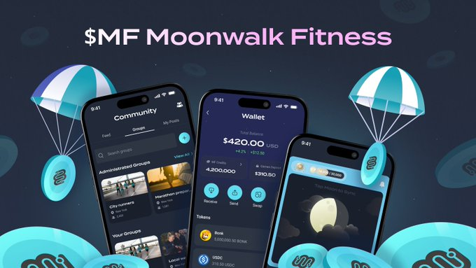 SolanaUnivers's tweet photo. 🎉 The @moonwalkfitness $MF Token Generation Event goes live Oct 6 - a major step in rewarding the community and early movers.

› 41% of total supply allocated to the community
› 10% airdropped to early users (based on Season 0 XP)
› Rewarding the movers who started the journey early

The future of fitness is on-chain.