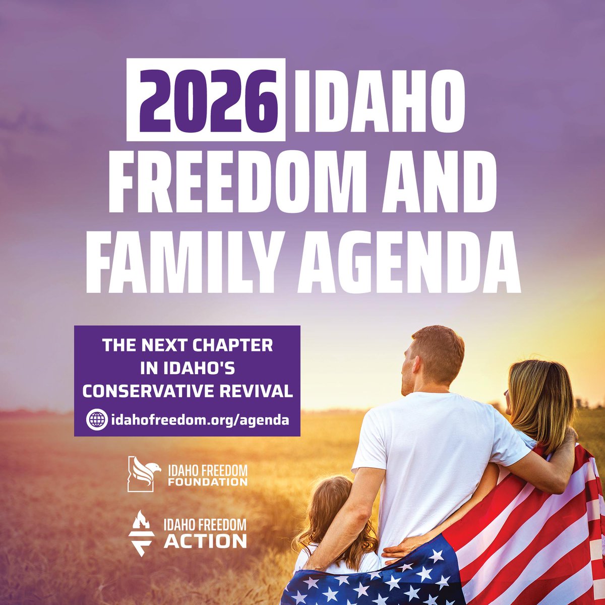 idahofreedom's tweet image. The Idaho Freedom Foundation, along with our sister organization, Idaho Freedom Action, is proud to announce our 2026 Freedom and Family Agenda!

Our top priorities to further establish Idaho as the nation's most conservative state include:

💰 Prioritizing serious tax reduction