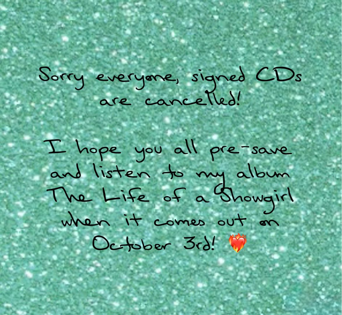 tscrazier's tweet image. omg guys taylor just posted this 🥺 signed cds are cancelled! everyone send this to resellers 💔