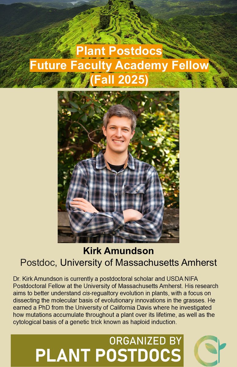 Dr. Kirk Amundson is currently a postdoctoral scholar &amp; USDA NIFA Postdoctoral Fellow at the University of Massachusetts Amherst whose research aims to better understand cis-regualtory evolution in plants. <a href="/KirkAmundson/">Kirk Amundson</a> @kirkamundson.bsky.social