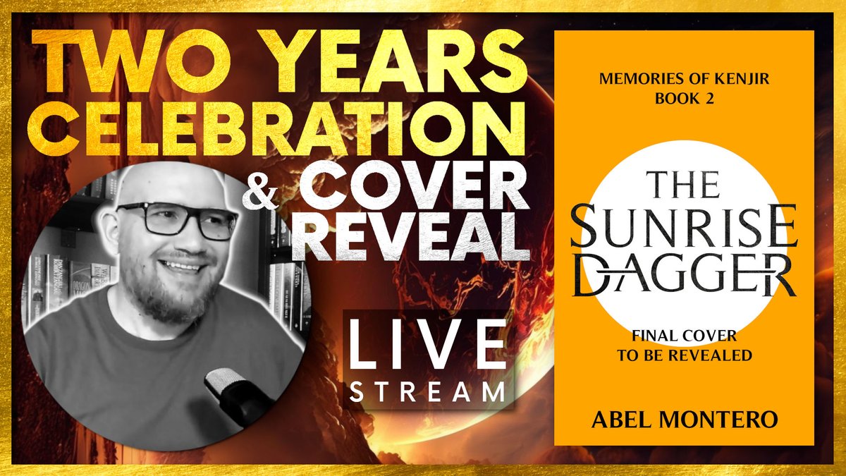 Tomorrow is an important day. I will celebrate live with you two years of my YouTube channel and show you the cover of my next novel: THE SUNRISE DAGGER.
If you can, come and say hello! 🙌