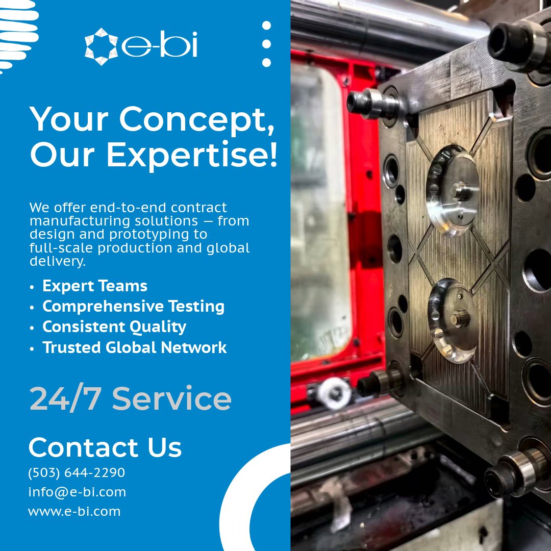 ebi_worldwide's tweet image. Your idea, built to perfection. 🛠️

From prototype to production, our expert teams deliver consistent quality, trusted testing, and global manufacturing support — 24/7. 🌍

#ContractManufacturing #Prototyping #EngineeringSolutions #ProductDevelopment #Innovation