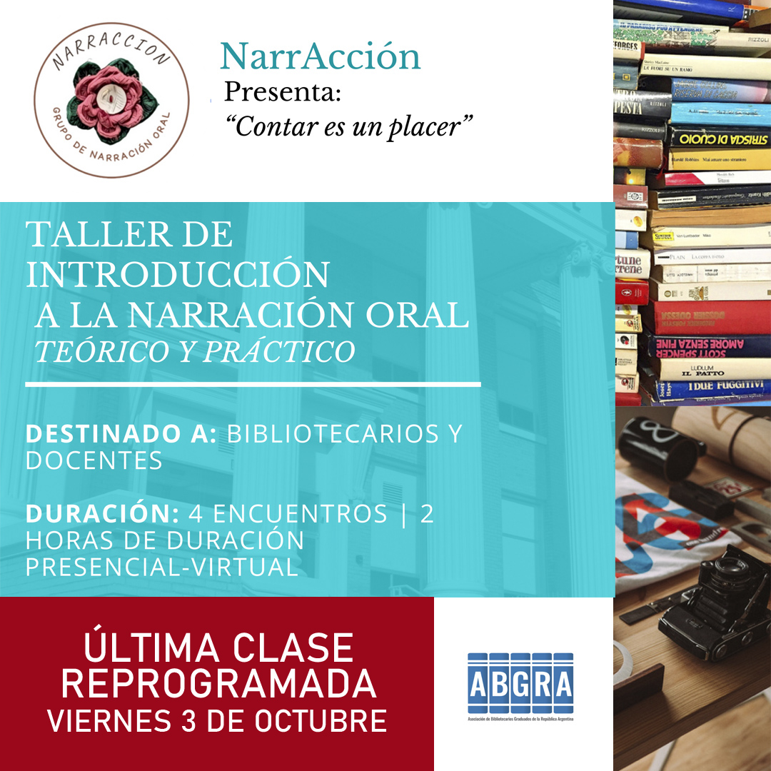 🚨 ATENCIÓN: CAMBIO DE FECHA 🚨

Por razones de fuerza mayor, la última clase del taller "Contar es un placer" se ha reprogramado.

La clase que estaba prevista para hoy, viernes 26 de septiembre, se realizará el próximo viernes 3 de octubre.