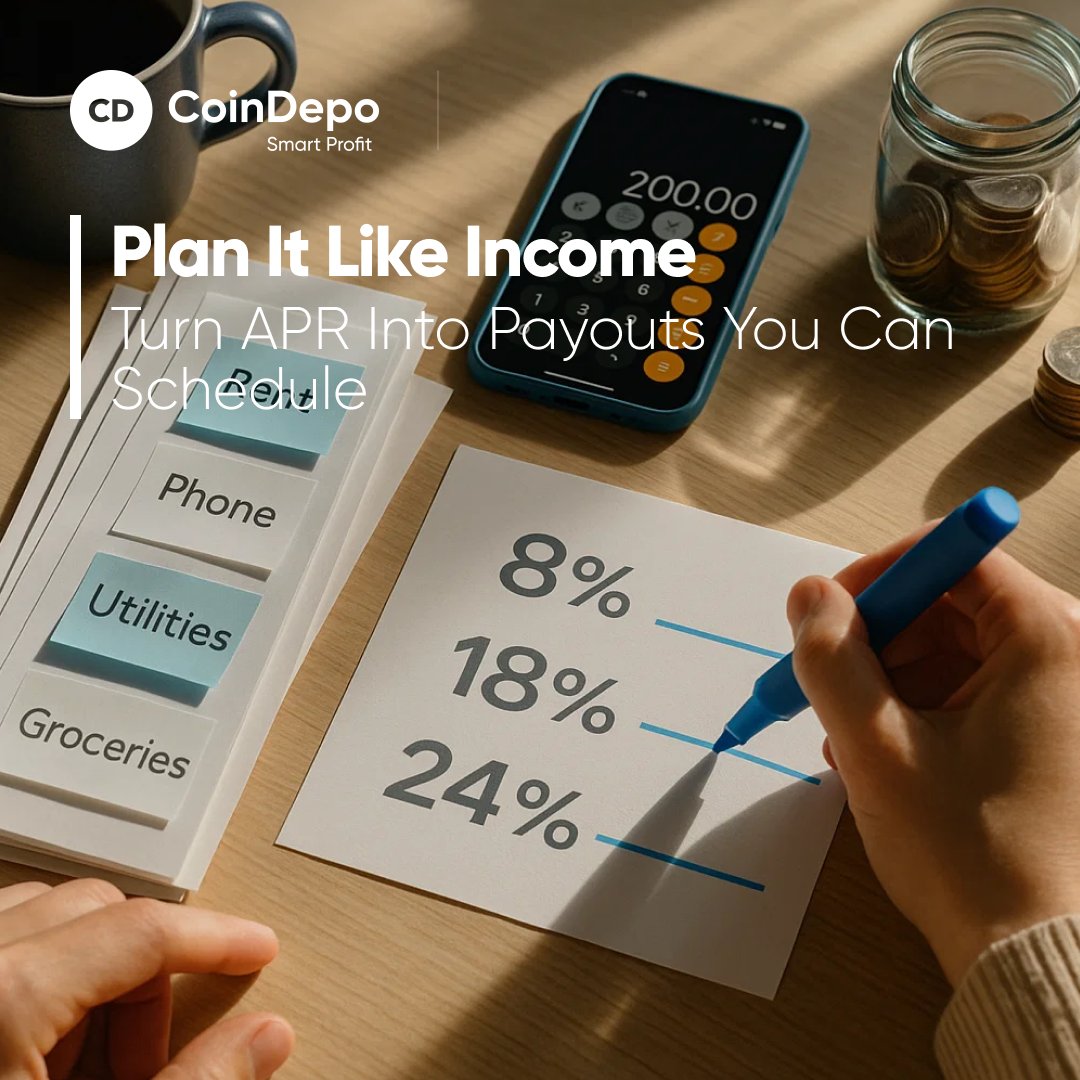 From rate to cash: real numbers for 8–24% APR

Rates are theory; cash-flow is reality.
$10k: 8% ≈ $66.7/mo
18% ≈ $150/mo
24% ≈ $200/mo

Convert the % into a payout line, then align it to bills. Pick cadence first (daily/weekly/monthly), amount second. 

Planning &gt; vibes;