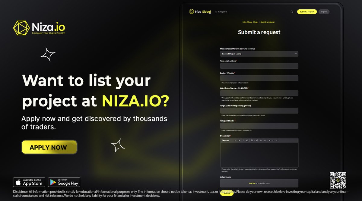 nizacoin's tweet image. Builders, it’s your time. List your project on Niza.io and tap into a global network of active traders. Apply now and get seen. 🚀🔥
Apply now: 🔗 help.niza.io/hc/en-us/reque…
#niza #listing #newprojects #cryptocurrency