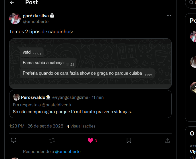 acho lindo isso (tive q printar pq o bobao tem perfil fechado)