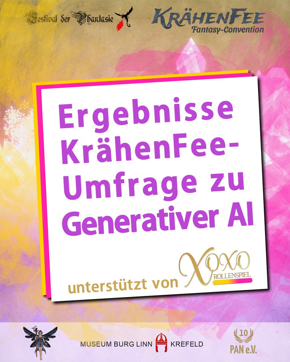 Die Ergebnisse der <a href="/kraehenfee/">Krähenfee</a>-Umfrage zu #GenAI bzw. #AIArt - jetzt bei XOXO zu finden ♥ Spoiler: Große Mehrheit gegen Generative AI, Mehrheit für Verbot, Rest überwiegend für Einschränkungen wie Kennzeichnungspflicht.
xoxorpg.de/2025/09/26/umf…

#penandpaper #rpg #rollenspiel