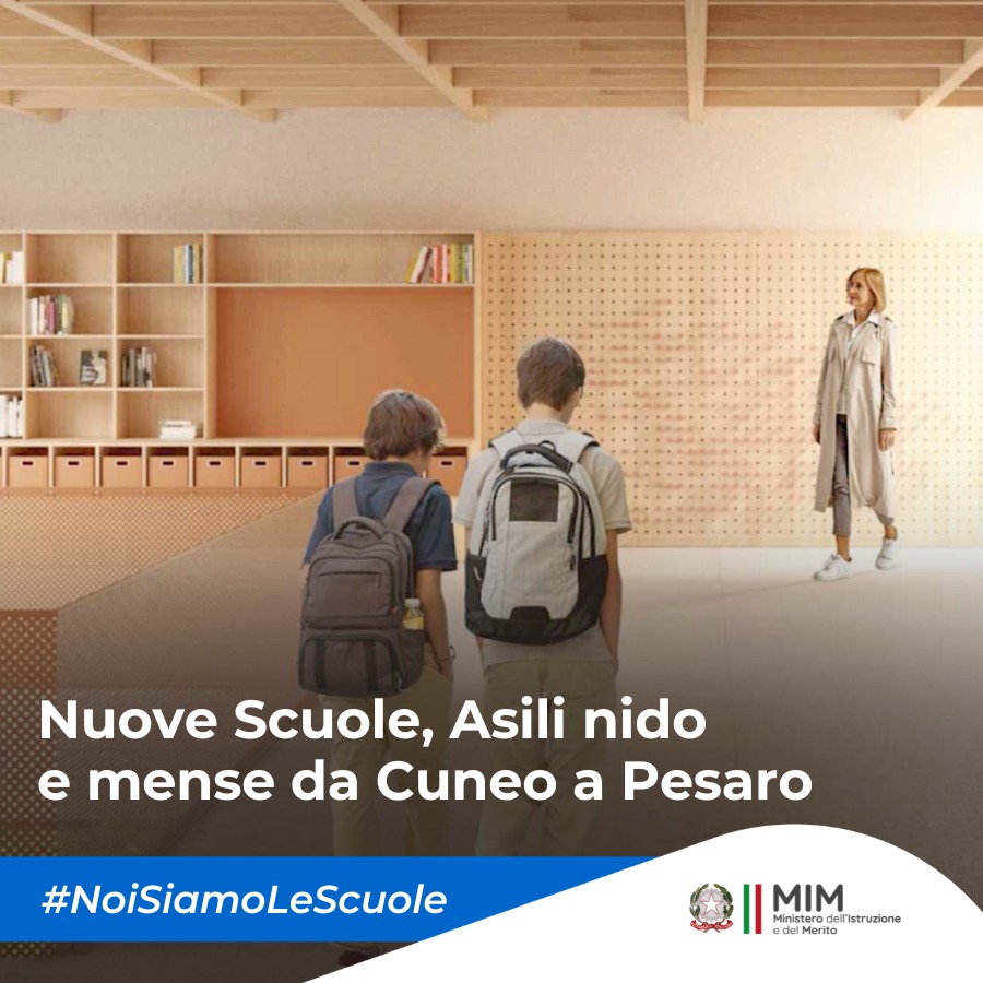 #NoiSiamoLeScuole: nuove Scuole, Asili nido e mense, da Cuneo a Pesaro, grazie al #PNRR!

Qui tutti i dettagli ➡mim.gov.it/web/guest/-/-n…