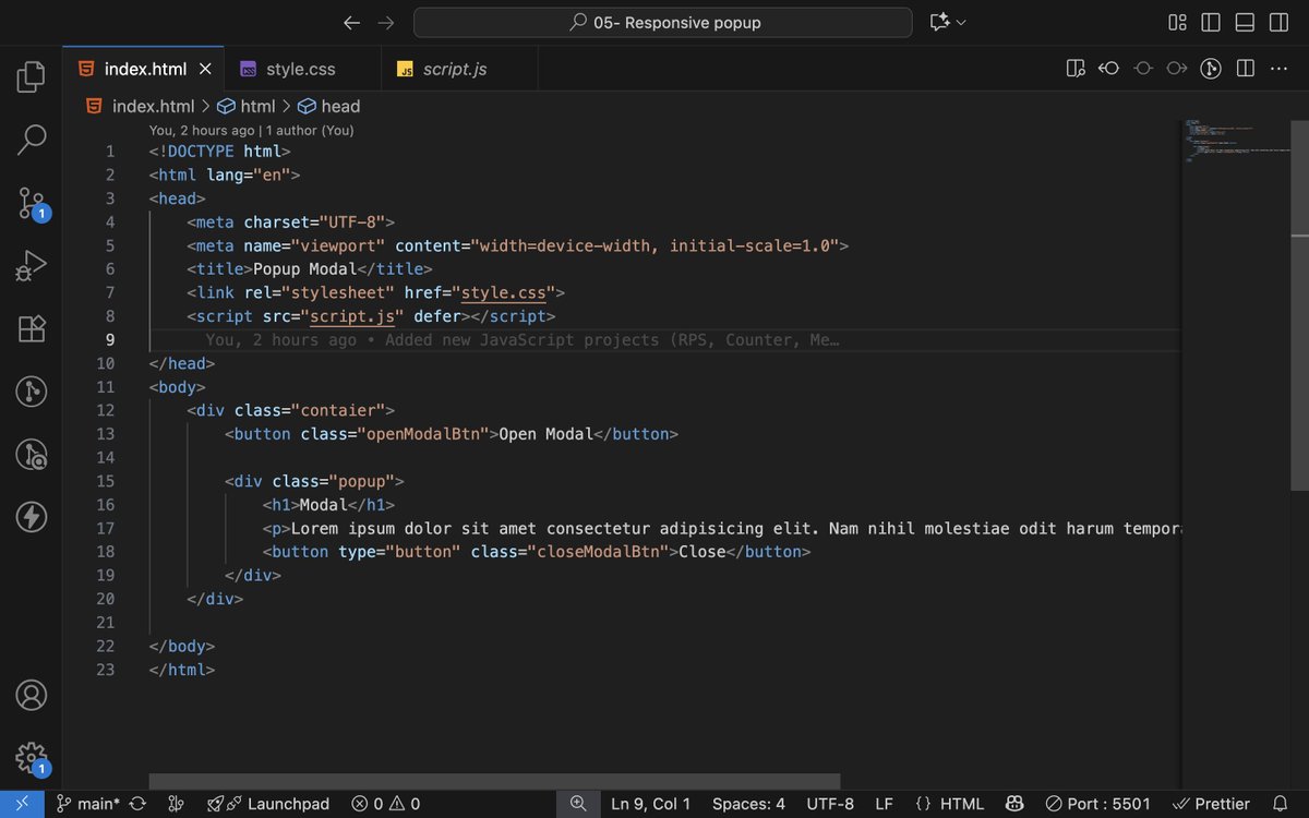 ArashadAhamad10's tweet image. Post2:
Day 138 of #200DaysOfCode
🚀 Built a Responsive Popup Modal
🛠 HTML, CSS & JavaScript
📱 Fully responsive and mobile-friendly
🎯 Features: Open/close with JS toggle
#Frontend #WebDevelopment #HTML #CSS #JavaScript #CodingJourney #WebDev #100DaysOfCode