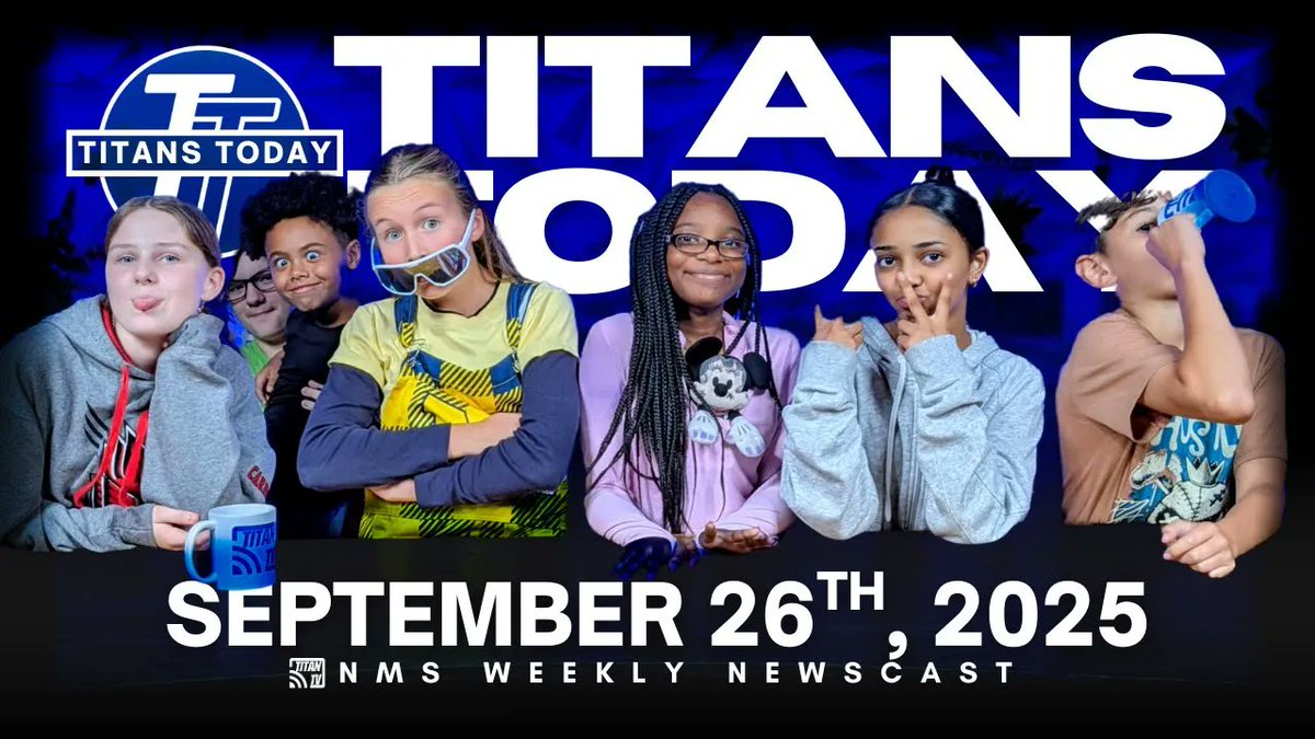 Titan TV (@nmstitantv) on Twitter photo Check out this week's edition of Titans Today
🎺 Band Concert
🎵 Fields of Faith
🏃🏾♀️ Fall Sports Results
💡 Tight Trivia Leaderboard
👥 Top Stories and Club News
youtu.be/QjQPGiEhMCU
<a href="/MuncieSchools/">Muncie Community Schools</a> <a href="/NMS_MCS/">NMS Principal</a> <a href="/NMSAthleticsMCS/">NMSTitan_Athletics</a> Check out this week's edition of Titans Today
🎺 Band Concert
🎵 Fields of Faith
🏃🏾♀️ Fall Sports Results
💡 Tight Trivia Leaderboard
👥 Top Stories and Club News
youtu.be/QjQPGiEhMCU
<a href="/MuncieSchools/">Muncie Community Schools</a> <a href="/NMS_MCS/">NMS Principal</a> <a href="/NMSAthleticsMCS/">NMSTitan_Athletics</a>