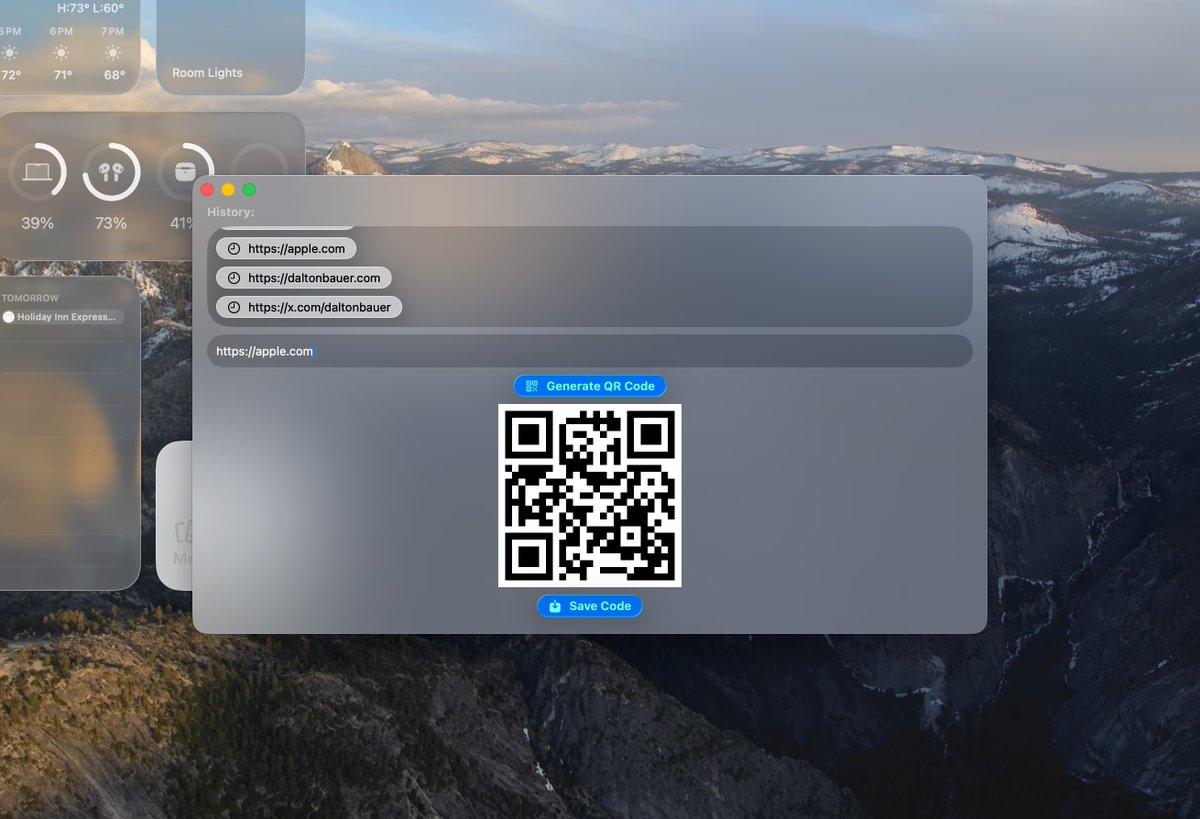 DaltonNBauer's tweet image. Always got annoyed at paywalls ads etc. So made a basic QR code generator macOS app. Anyone want me to release this for free?
#qrcode #swift #apple #macOS #developer