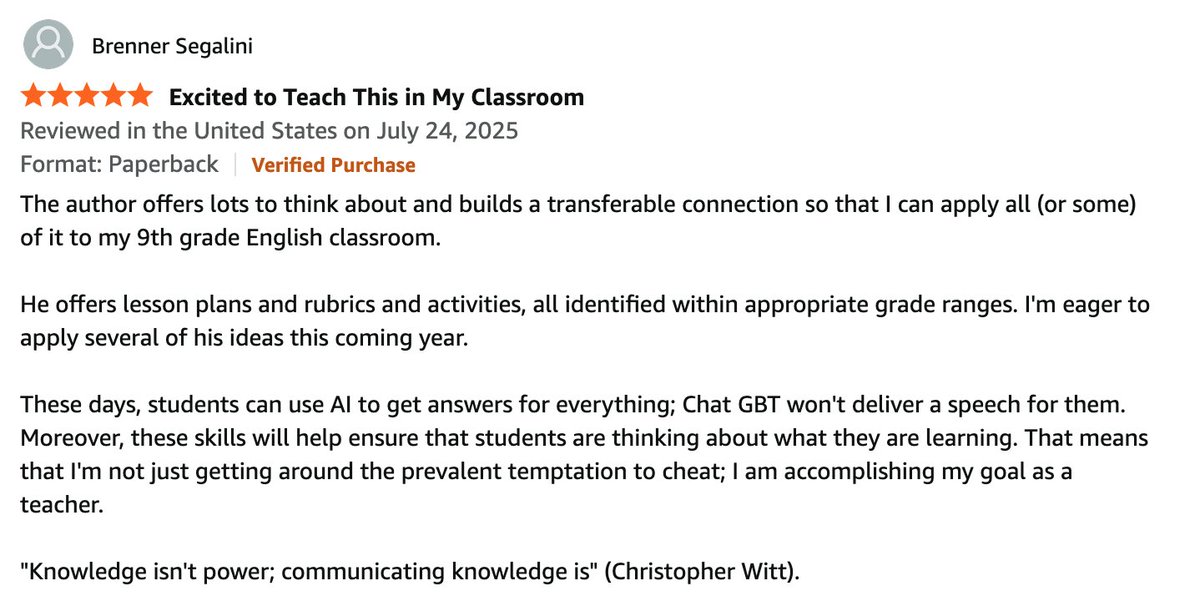 What if you could give all your students an AI-proof skill?
It can be done.
See routledge.com/Well-Spoken-Te…
#routledge #stenhouse <a href="/ncte/">National Council of Teachers of English (NCTE)</a>