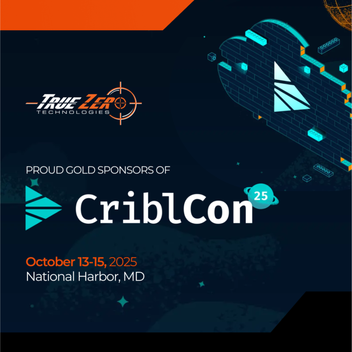 truezerotech's tweet photo. True Zero Technologies is officially a Gold Sponsor of hashtag#CriblCon2025! 

Mark your calendars: October 13–15 in National Harbor, MD, the must-attend event for IT, security, and observability professionals. https://t.co/0mwyygmQZc https://t.co/qRN3PnUEgu
