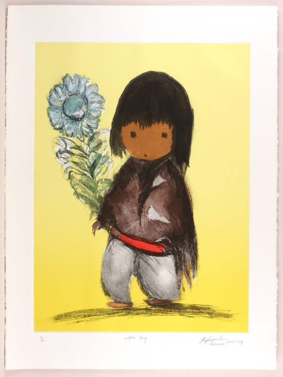 Little Boy with Flower 🌸 #DeGrazia #DeGraziaGallery #GalleryInTheSun #ArizonaArt #SouthwestArt #ArtExhibit #ArtLovers #ArtGallery #TucsonArt #TucsonGallery