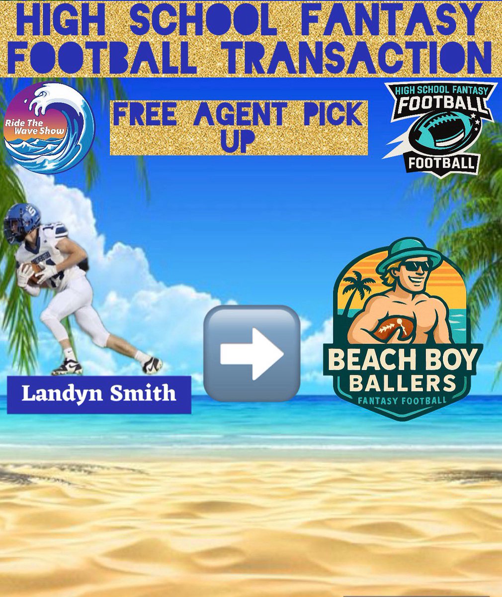 🏆🏈 Waiver Wire 🏈🏆 

Take a look at this week’s waiver wire pickups! Starting lineups will be posted at 5’oclock so make sure you’re on the lookout! 

#ridethewaveshow #highschoolfootball🏈 #hsfootball #fantasyfootballnews