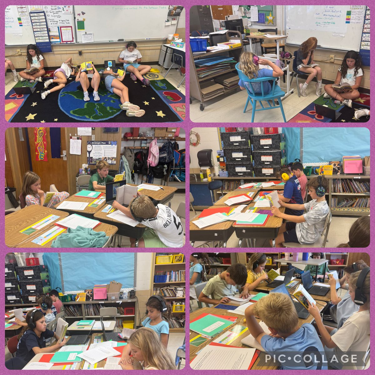 This is what reading Because of Mr. Terupt on a Friday afternoon looks like in Room 10! <a href="/RobBuyea/">Rob Buyea</a> #beproudbedale #medfieldps