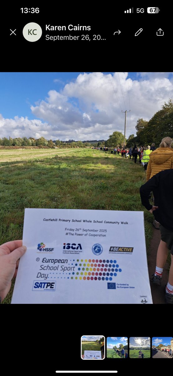 Castlehillcupar's tweet image. #powerofcommunity #beactive European Day of Sports, well done Castlehill #weareacommunity 500+ people on a sponsored walk! Shelter Box and PE equipment ✔️