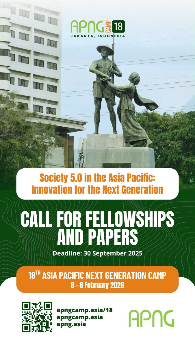 ⏳ Deadline Approaching!

Join peers from across the Asia Pacific to co-create a people-centric digital future.

📅 6–8 February 2026
📍Jakarta, Indonesia
⏰ Apply by 30 September 2025

apngcamp.asia/18/
apngcamp.asia
apng.asia

#APNGCamp18 #APNG