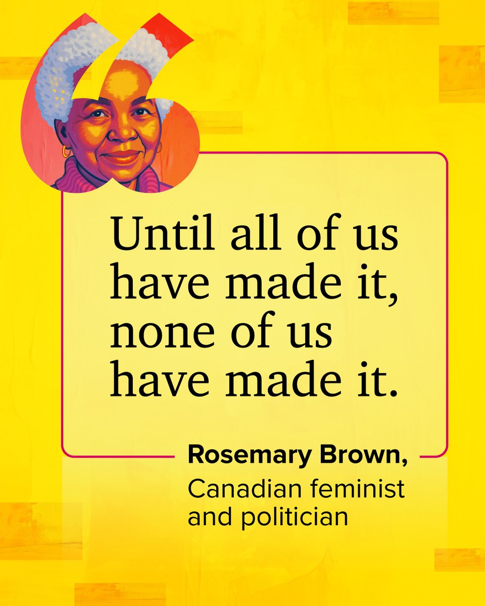 Honouring Rosemary Brown’s legacy this Women’s History Month 🌟

Rosemary Brown was a trailblazer: the first Black woman elected to a provincial legislature in Canada, a tireless advocate for women’s rights, and a leader on the global stage.

Give Back: bit.ly/4pNxdis