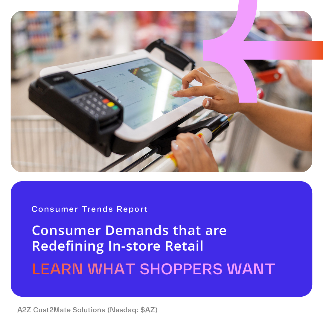 1 in 4 shoppers walk away from a full cart if the line is too long. For younger shoppers, it’s nearly 1 in 3. 
We asked 1,000 U.S. shoppers what they want instead. 
See the full survey results: cust2mate.com/what-shoppers-…
The full PR: 👉 finance.yahoo.com/news/cust2mate…
—
A2Z Cust2Mate ($AZ)