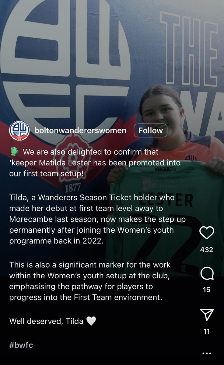 👏 Huge congrats to Tilda Lester on being promoted to <a href="/OfficialBWFC/">Bolton Wanderers</a> Women’s first team! ⚽ Not only making her mark on the pitch, but also balancing her L3 BTEC studies – a fantastic achievement 👏 #bwfc #studentathlete
❤️⚪️💙