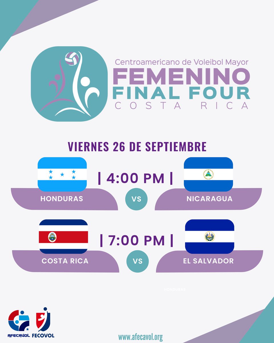 II Final Four Femenino de AFECAVOL 🏐

🏐Juegos día #1 

📆 26 Septiembre 2025
📍Polideportivo de San Francisco de Dos Ríos 🇨🇷
📺 FB Live Federación Costarricense de Voleibol-FECOVOL / fecovol_cr

#afecavol #voleibolcentroamerica #voleibolcentroamericano #voleibol