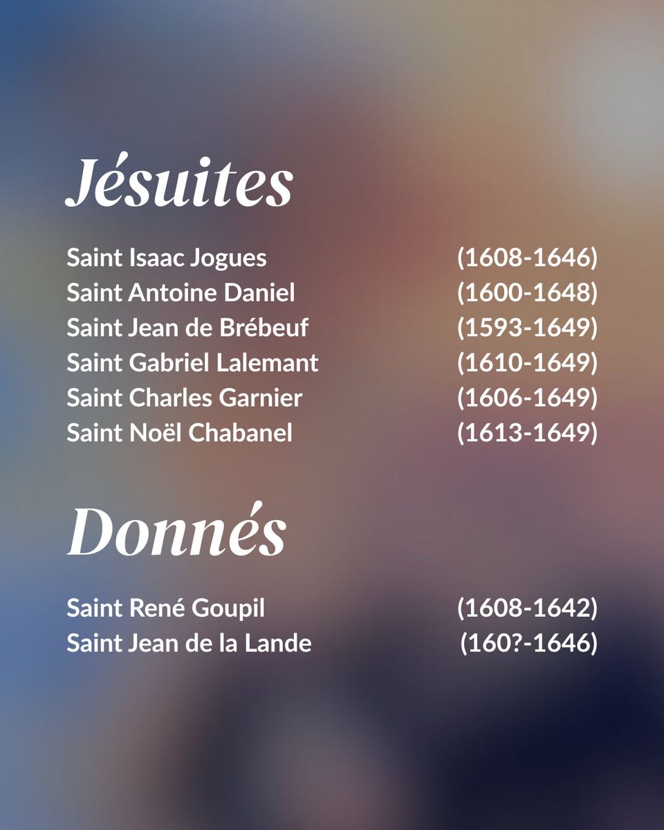 Saint Jean de Brébeuf, saint Isaac Jogues et compagnons, priez pour nous ✝️
#cecc #martyrs #cccb