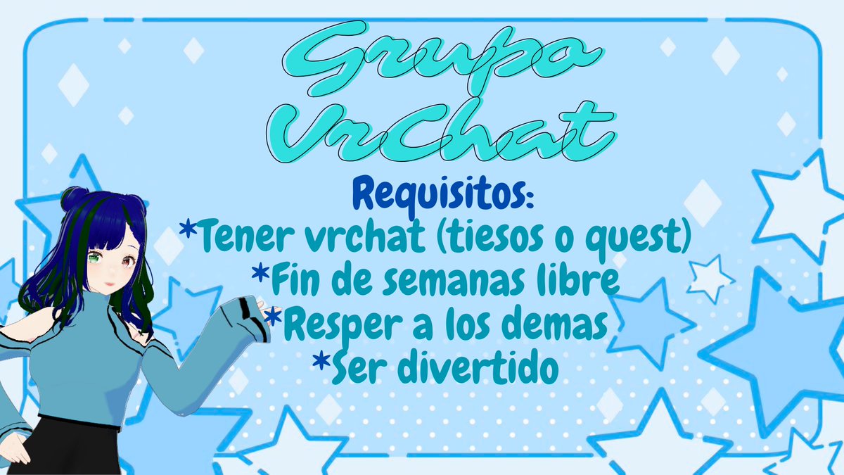 ¡Buenas! Me gustaria crear un grupo donde podamos hacer directos de #VRChat o videos. Juguemos murde mistery, o un mapa de rol, o un mapa de terror. ¿Quien se une? Comentar en los comentarios. #streamer #Vtuber