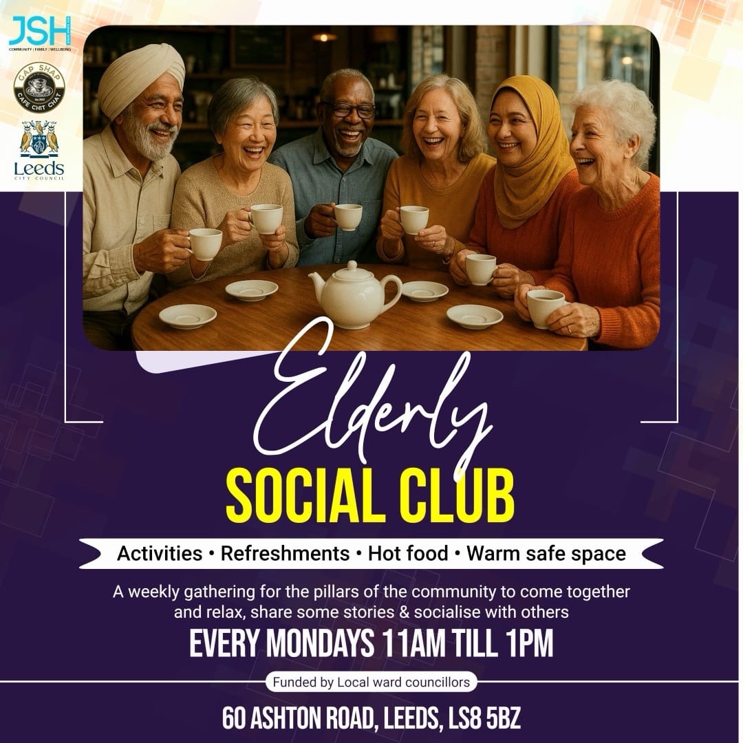 🌟 Weekly Elderly Social Sessions 🌟

Come along, have a cup of tea ☕, share some laughter, and make new friends! 💬✨
Our weekly sessions are a warm and welcoming space for older adults to socialise, relax, and enjoy good company.

👉 Bring a friend or come make new friends!