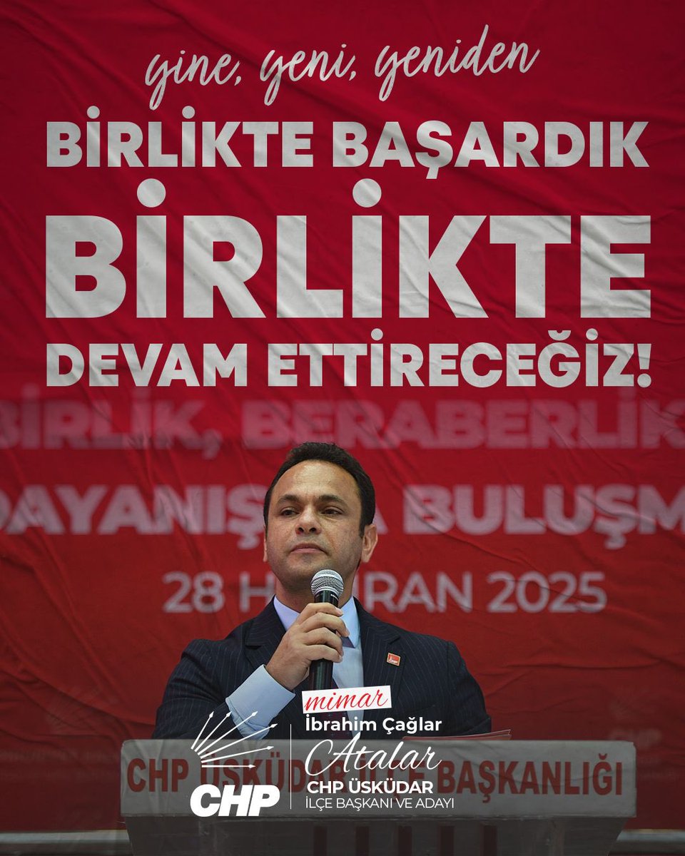 Sevgili yol arkadaşlarım,

İki yıldır sizlerle birlikte sokakta, çarşıda, pazarda, miting meydanlarında omuz omuza yürüdük. Birlikte mücadele ettik, birlikte kazandık.

Üsküdar’ımızda yıllar sonra Belediye Başkanımız Sinem Dedetaş ile kazandığımız zafer, yalnızca bir seçim değil;