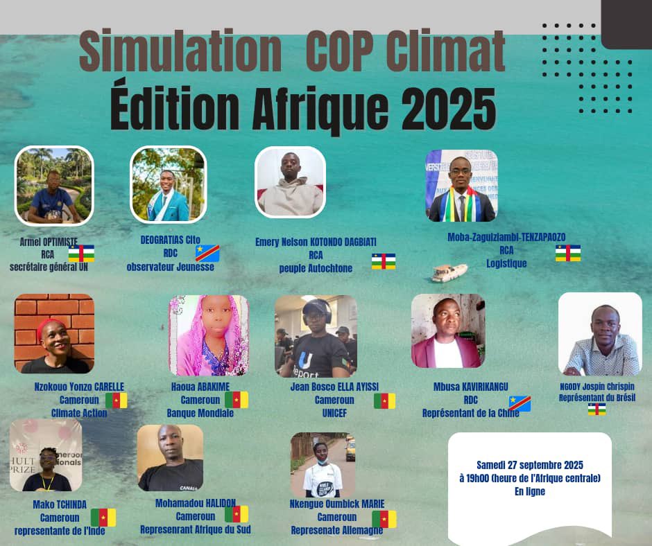 𝐈𝐧𝐢𝐭𝐢𝐚𝐭𝐢𝐯𝐞 𝐝𝐞𝐬 𝐅𝐮𝐫𝐢𝐨𝐮𝐬 𝐍𝐚𝐭𝐮𝐫𝐞 𝐖𝐚𝐫𝐫𝐢𝐨𝐫𝐬

𝑺𝒊𝒎𝒖𝒍𝒂𝒕𝒊𝒐𝒏 𝑪𝑶𝑷 𝑪𝒍𝒊𝒎𝒂𝒕 – 𝑬́𝒅𝒊𝒕𝒊𝒐𝒏 𝑨𝒇𝒓𝒊𝒄𝒂𝒊𝒏e
📅27 -09-  2025
🕖 À 19h00 (heure de l’Afrique centrale)
📍 sur Google Meet : meet.google.com/tuj-uwbh-ggv
📌 Code: _tuj-uwbh-ggv_