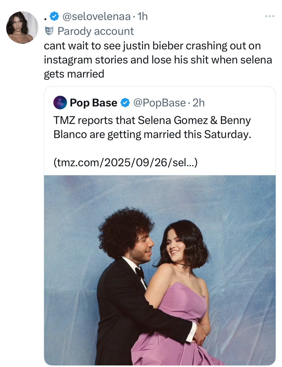 BizzleSwag31's tweet photo. She’s getting married the same month &amp; week as the Biebers, using the same wedding photographer (AGAIN) as the Biebers, made an album “with” her fiance about Justin, she just had a song about him recently, &amp; ya’ll think he’s the one’s “crashing out” when she’s beyond obsessed🤣ok https://t.co/1LuWp2hm4x