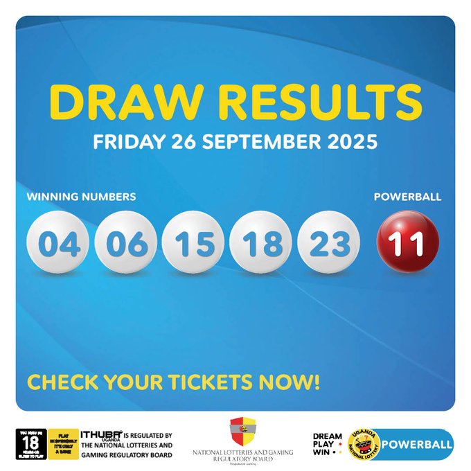 Powerball: Results for (26/9/2025)