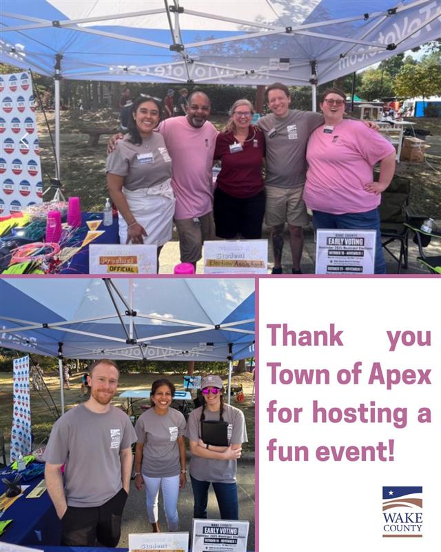 Grazie, Town of Apex and everyone who made Festa Italiana possible! BOE staff assisted citizens with voter registration, photo IDs, new registrations, and signing up to volunteer. Looking forward to this event next year!