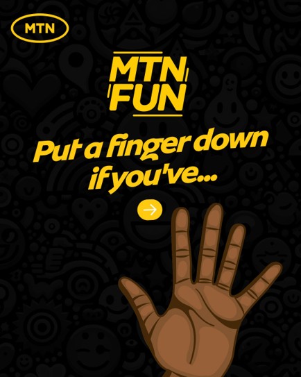 MTNNG's tweet image. This should be fun!🤭

Put a finger down if….👇🏾

#MTNFun
#StayConnected
