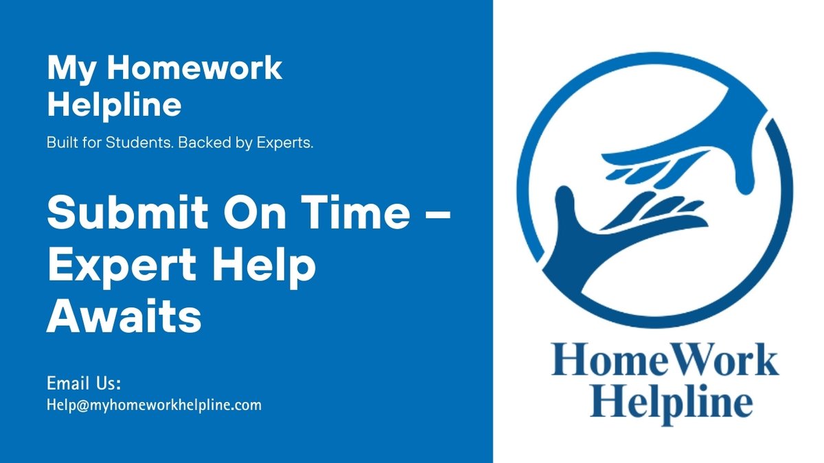 MyHWHelpline's tweet image. 📝 Fall semester crunch? Our Urgent Assignment Help has you covered. Human-written, plagiarism-free work in any subject—delivered fast with AI & plagiarism reports. Submit confidently tonight!
#USStudentsLife #AssignmentAssistance #UrgentHomework