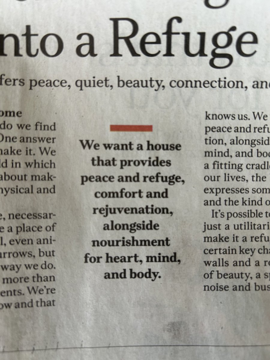 I want my house to be a place I love to be in like it’s a vacation place