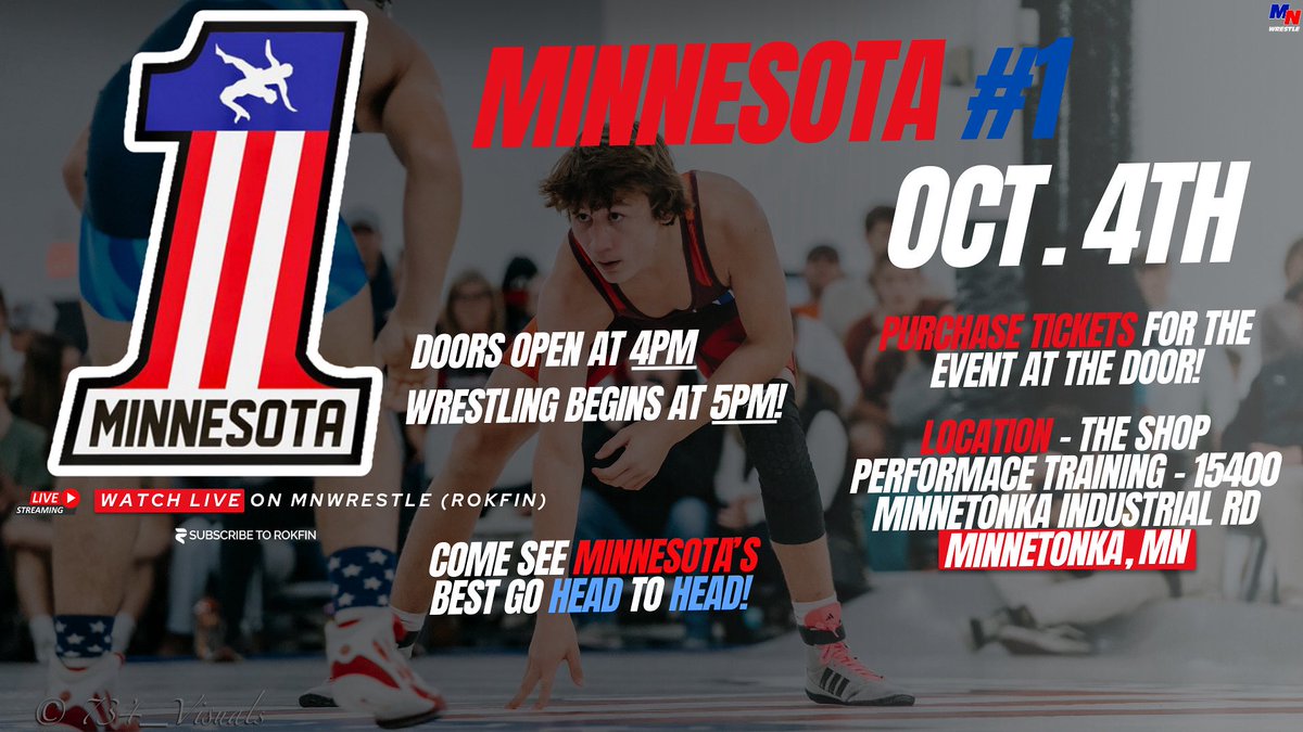 ONE WEEK AWAY FROM MINNESOTA #1 🔥 

Come early seats are gonna fill up quick! 🤼‍♂️ 

You won’t want to miss!
