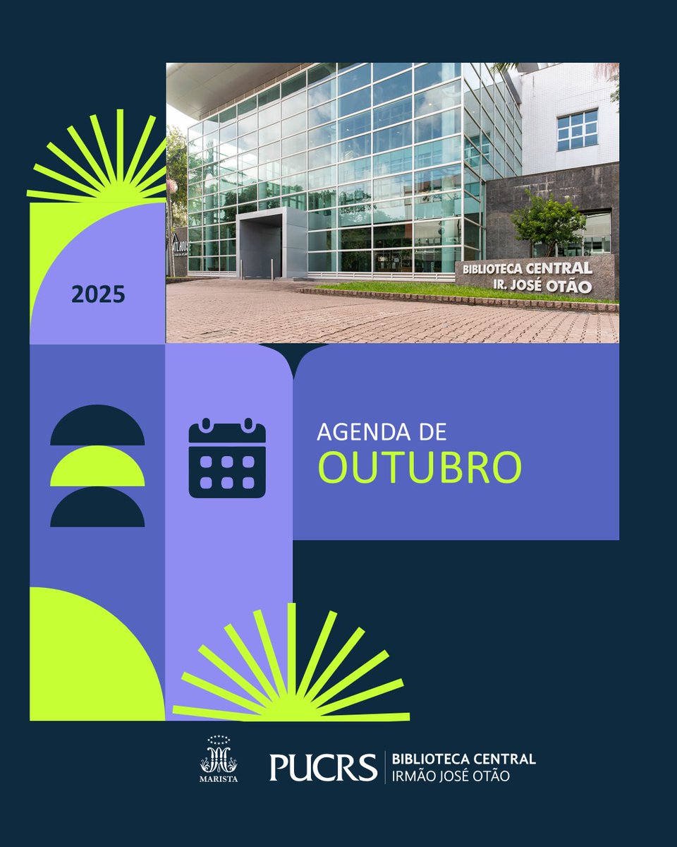 Biblioteca PUCRS (@bibliotecapucrs) on Twitter photo 📚✨ Quer explorar todo o potencial da nossa Biblioteca? Não perca os treinamentos gratuitos!
💡Confira a agenda de outubro e faça sua inscrição: bit.ly/eventos-bib-pu… 📚✨ Quer explorar todo o potencial da nossa Biblioteca? Não perca os treinamentos gratuitos!
💡Confira a agenda de outubro e faça sua inscrição: bit.ly/eventos-bib-pu…