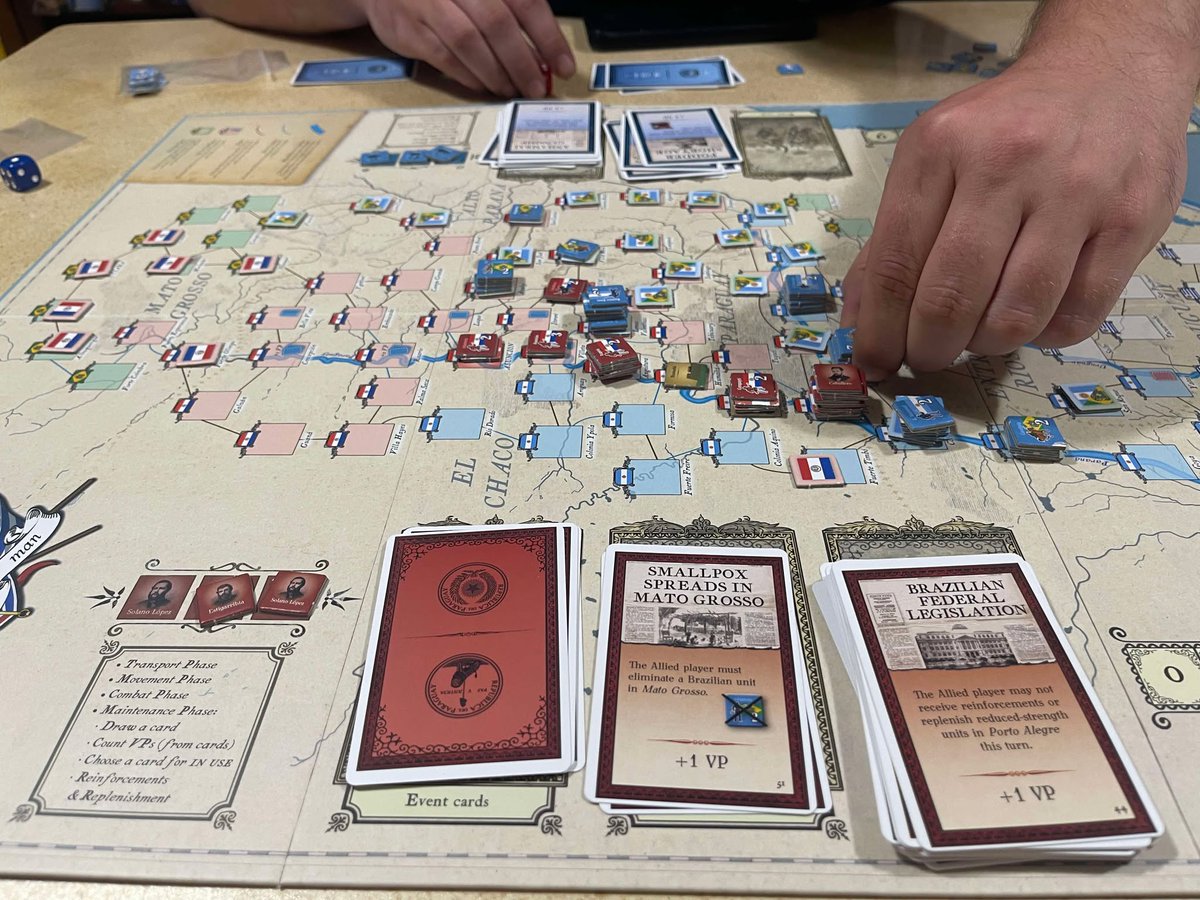 Al Berry (@boardwithstocks) on Twitter photo War of the Triple Alliance, as Paraguay I was able to fend off the threat from Mato Grosso but still ultimately overwhelmed <a href="/NACWargames/">NAC Wargames</a> War of the Triple Alliance, as Paraguay I was able to fend off the threat from Mato Grosso but still ultimately overwhelmed <a href="/NACWargames/">NAC Wargames</a>
