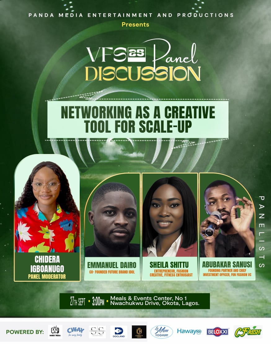 This Saturday, our Managing Partner and Chief Investment Officer at @fundfashionvc, #MrSanusi, will be joining the #VFS Panel Discussion as a panelist. He’ll be speaking on “Networking as a Creative Tool for Scale-Up”—exploring how relationships and collaboration.