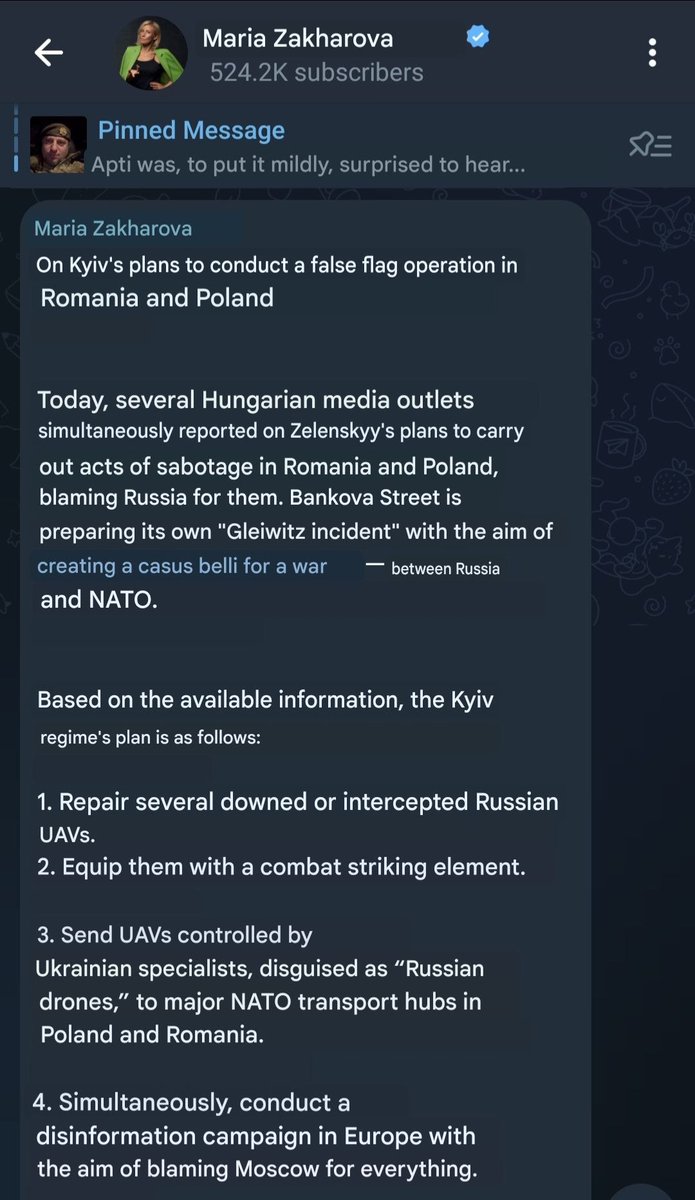 This was expected.
It was only a matter of time before the Russians would start blaming Ukraine for the drone attacks.