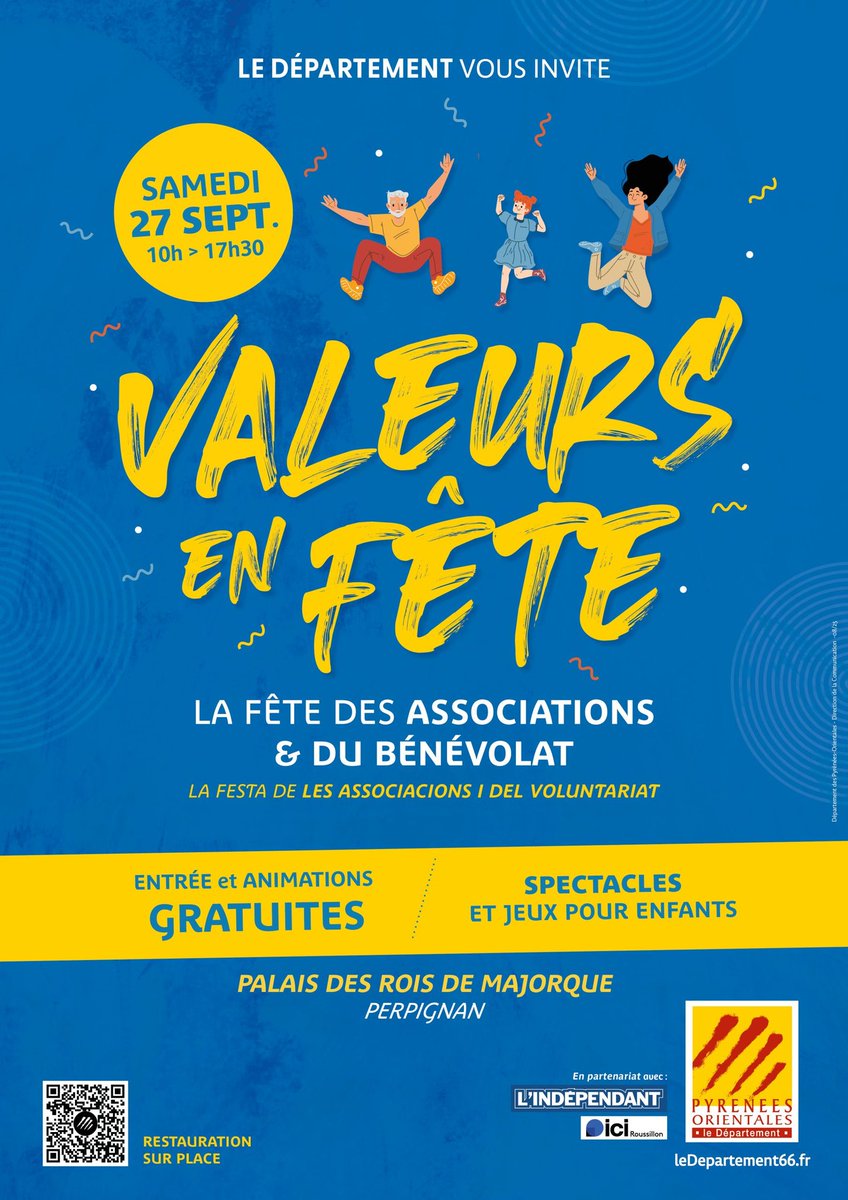 EuropeDirectPyr's tweet image. Le Centre EUROPE DIRECT Pyrénées sera présent sur l'espace Europe demain 27 septembre à Valeurs en Fête 2025 de 10h à 17h au Palais des rois de Majorque – Perpignan (salle primitive - 1er étage gauche)
Venez à notre rencontre!
#ValeursEnFête #Associations66 #PyrénéesOrientales