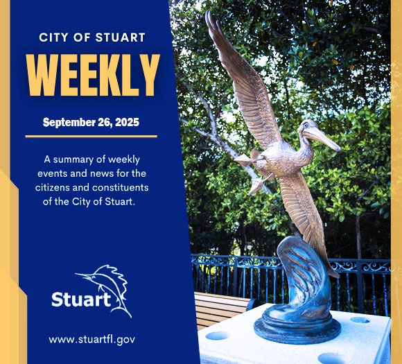 Happy Friday, Stuart! Hot off the digital press is this week's The City of Stuart Weekly. cvcpl.us/jFtM9YL Disaster preparedness reminders take top billing this week due to the temperature being turned up in the tropics.