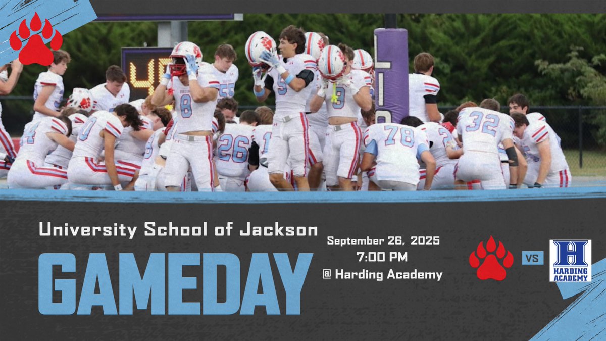 Gameday....Week 6!!!!
📅 9.26.25
🕖 7:00 
🆚 Harding Academy
📍 Harding Academy