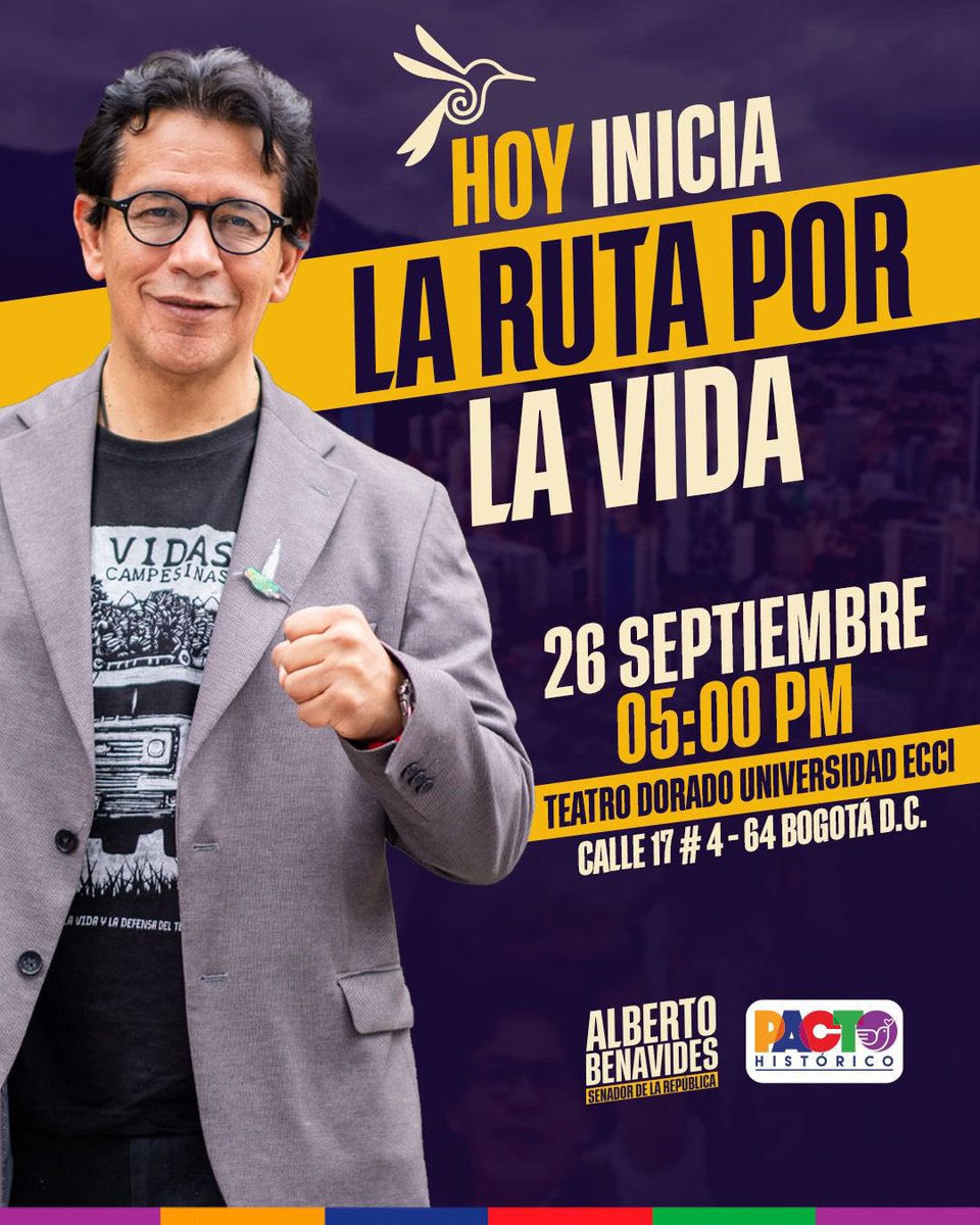 ¡Todos y todas son bienvenidas a la Ruta por la Vida!

Por la continuidad del proyecto político del cambio en Colombia, por vida campesina digna, por derecho a la ciudad… 

 #AlimentarLaVida